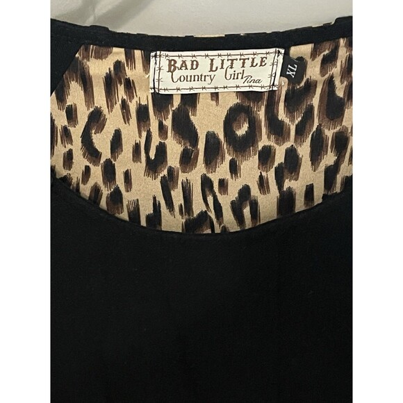 Bad Little Country Girl Short sleeve Aninal Print Casual Tunic Women’s XL - Picture 2 of 6